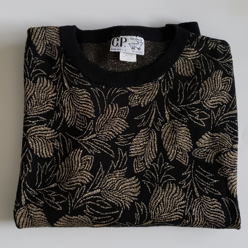 Vintage 80s/90s Black & Gold Sweater